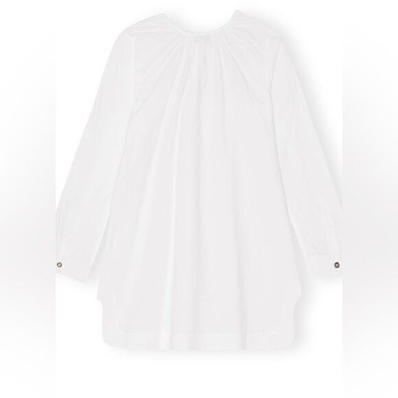 NWT GANNI COTTON POPLIN SQUARE-NECK MINI DRESS - Picture 3 of 10